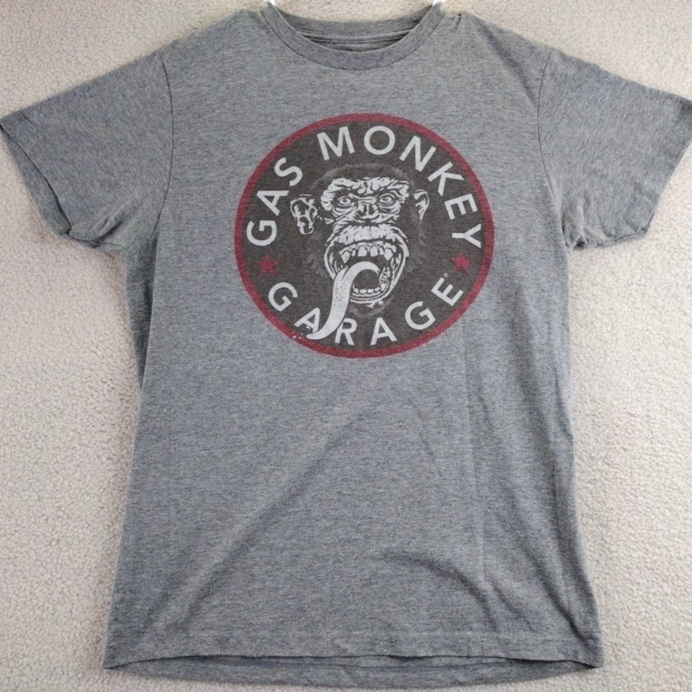 Gas Monkey Garage Mens Gray Graphic T‎ Shirt Short Sleeve Crew Neck Size M